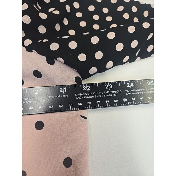 Talbots Women's Size Large Polka Dot Blouse Top Size Pink Black 3/4 Bell Sleeves - Picture 6 of 8